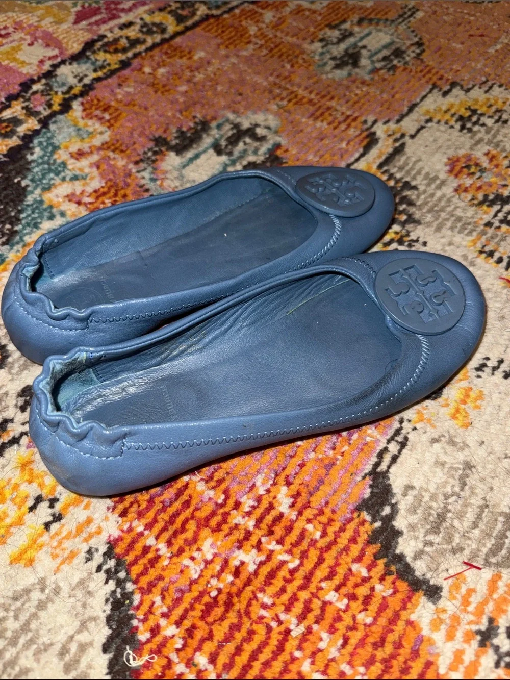 Tory Burch Blue mini travel Ballet Flats size 6.5